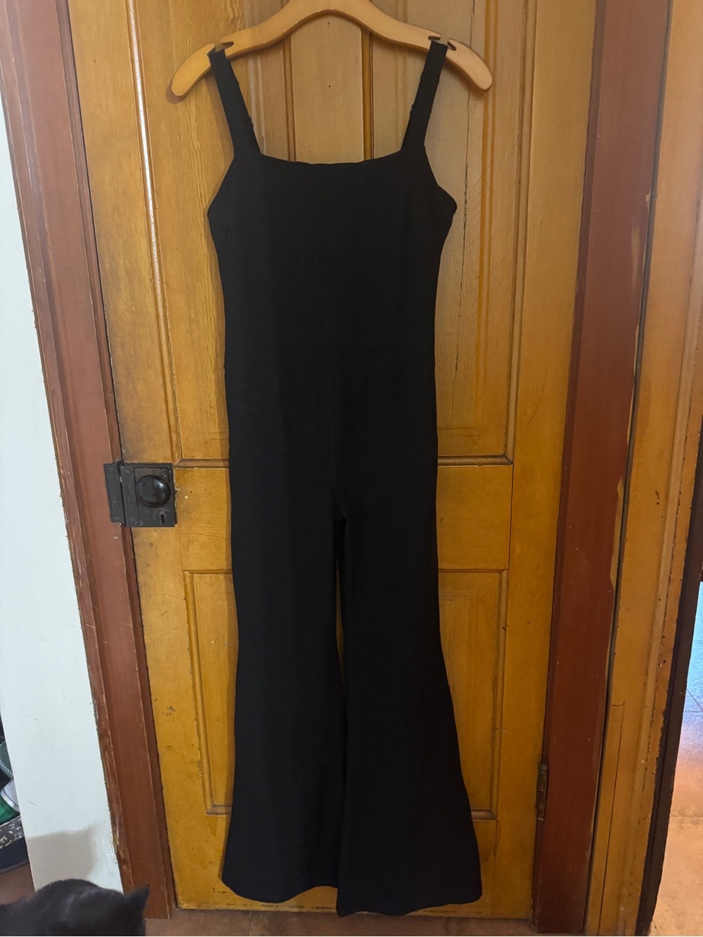 Beyond Yoga Black Wide-Leg Square Neck Jumpsuit